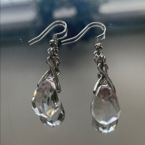 Swarovski Crystal Silver Dangle Earrings